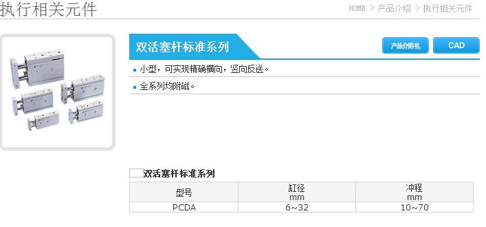双活塞杆气缸系列